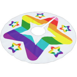 HBT TQ-Pridet Regnbåge Färger Julstjärnan Julgransmatta Borstad Polyester