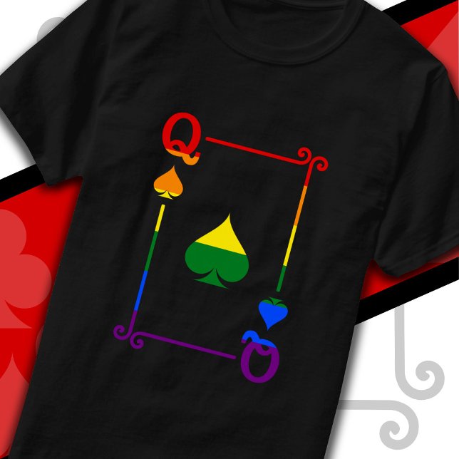 HBT TQ-Pridets Flagga-kort, drottningskortspets T Shirt (Skapare uppladdad)