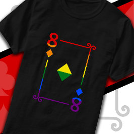 HBT TQ-Pridets Flagga Uppspelningskort 8 Diamanter T Shirt