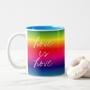 HBT TQ Rainbow Kärlek är Kärlek Två-Tonad Mugg