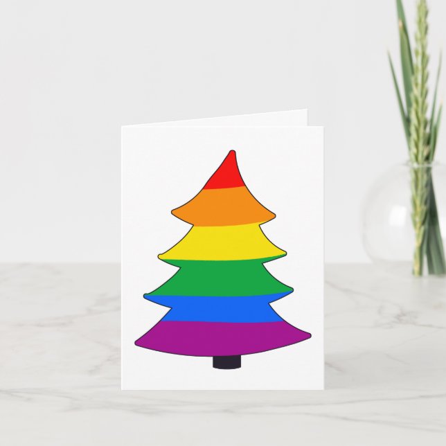 HBT TQ+ Rainbow Pride Holigay Träd Helgkort (Framsida)