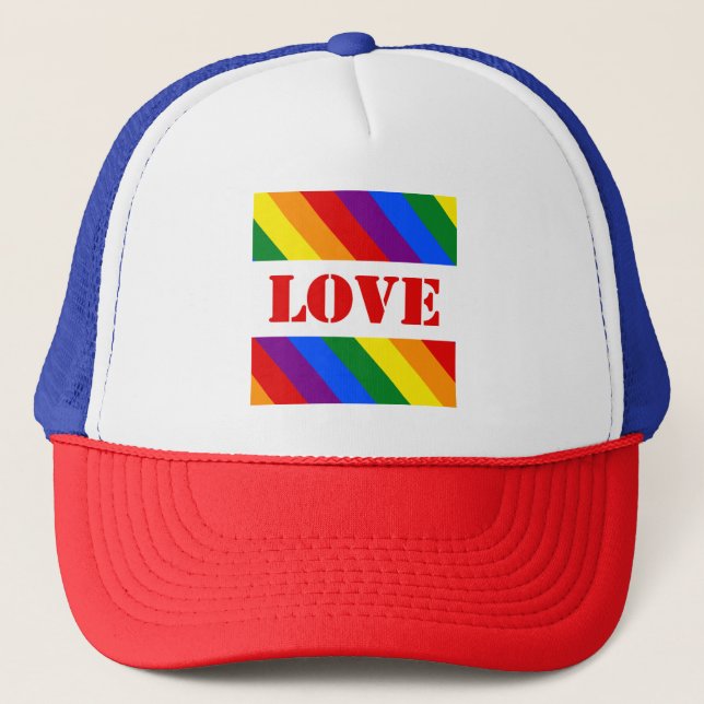 HBT-tQ+ Regnbåge Flagga Kärlek för Pride månad - Keps (Framsida)