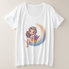 HBT TQ sexig kvinna sitta på måne T Shirt