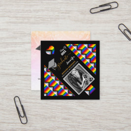 HBT TQ Student & Regnbågsförlopp Flagga Studenten Fyrkantigt Visitkort