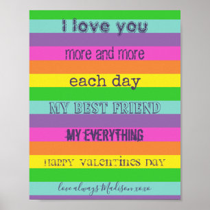 HBT TQ Valentines day Rainbow Flagga Poster