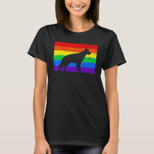 HBT tysk schäfer Rainbow Flag Gay Lesbisk Distress T Shirt