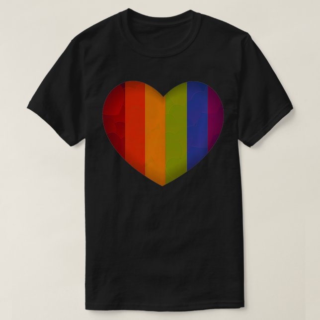 HBT Valentines day Heart Pride Gay Lesbisk Coupl T Shirt (Design framsida)