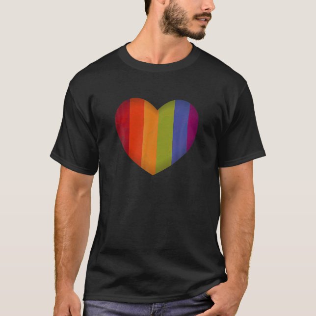 HBT Valentines day Heart Pride Gay Lesbisk par T Shirt (Framsida)