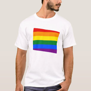 HBT Wyoming, US statlig flagga karta T-Shirt