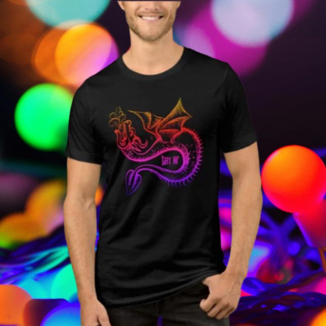 HBTQ AF Gradient Regnbågsdrake T Shirt (Skapare uppladdad)