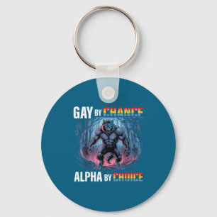 Hbtq Alfa Val Rolig Varg Alfa Genom Slumpen Nyckelring