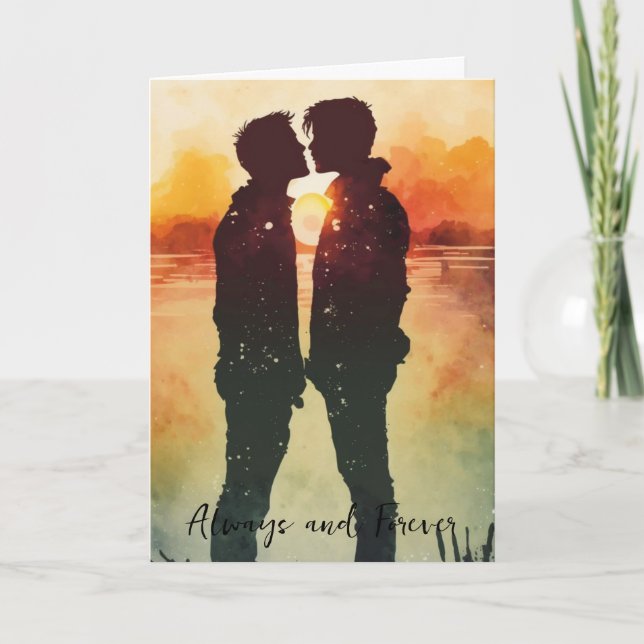HBTQ Alla hjärtans dag årsdag Gay Par Kort (Framsida)