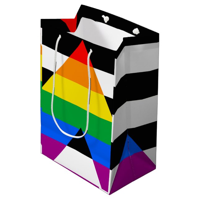 HBTQ+ Allierad Flagga (Framsidan Vinklad)