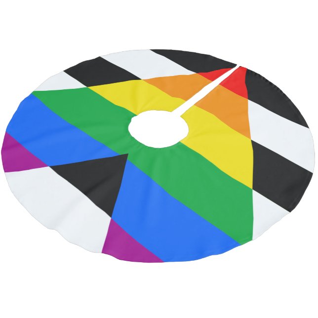 HBTQ+ Allierad Flagga Julgransmatta Borstad Polyester (Vinklad)
