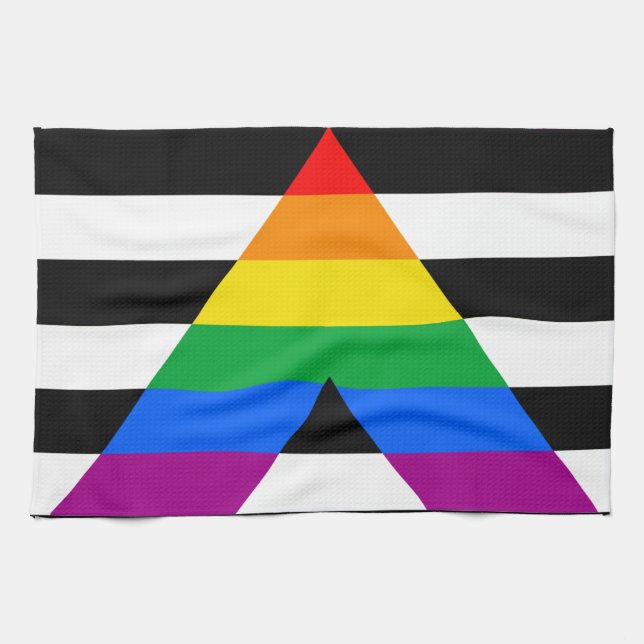 HBTQ+ Allierad Flagga Kökshandduk (Horisontell)