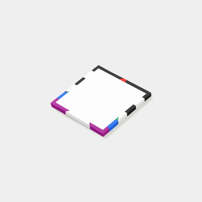 HBTQ+ Allierad Flagga Post-it Block (Vinklad)