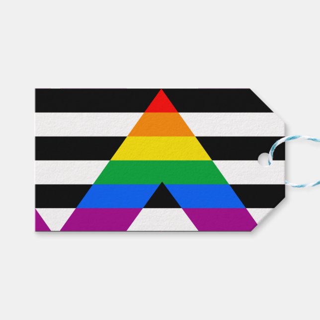HBTQ+-allierad flagga Presentetikett (Framsidan (Horisontell))