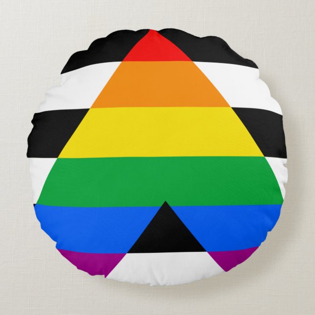 HBTQ+ Allierad Flagga Rund Kudde (Framsidan)