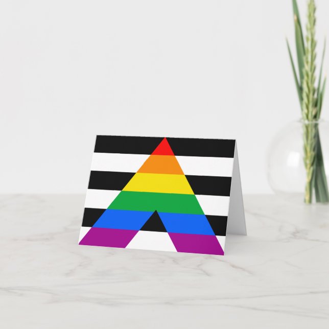 HBTQ+ Allierad Flagga Tack Kort (Framsida)