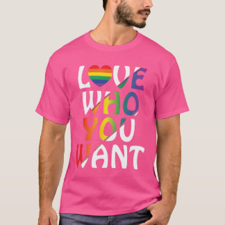 HBTQ Älska Vem Du Vill Regnbåge Hjärta Gay Pride p T Shirt