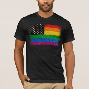 HBTQ-amerikansk stolthetsflagga T Shirt