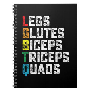 HBTQ Ben Glutes Biceps Triceps Quads Rolig Gym Anteckningsbok