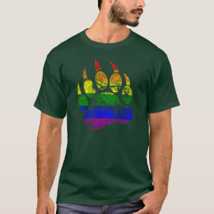 HBTQ BJÖRN Distressed Björn Tassel Regnbågsflagga T-shirt