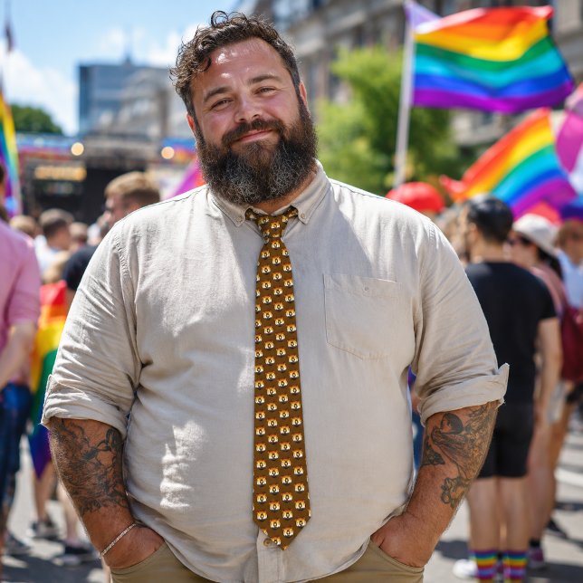 HBTQ Björn Pride Flag Färgad Björn    Slips (Skapare uppladdad)