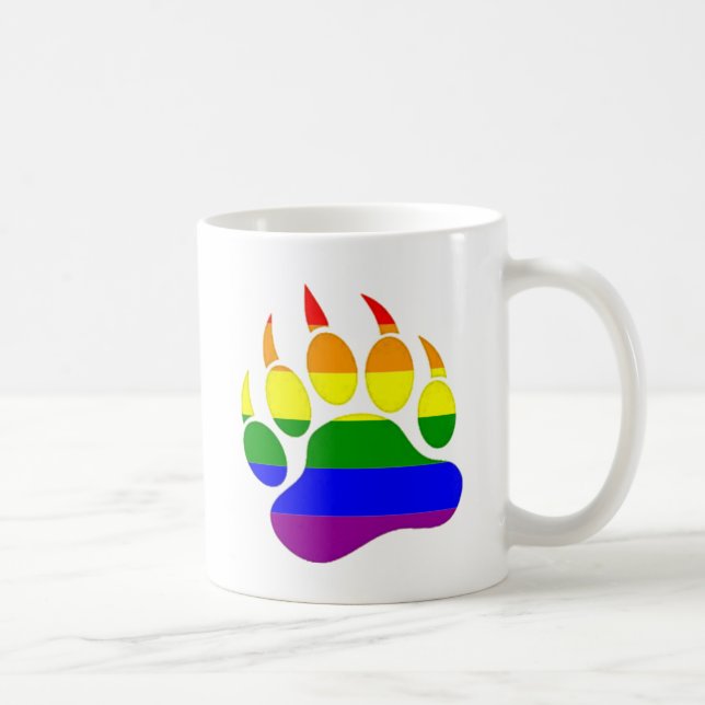 HBTQ Björn Tass Regnbagsflagga Kaffemugg (Höger)