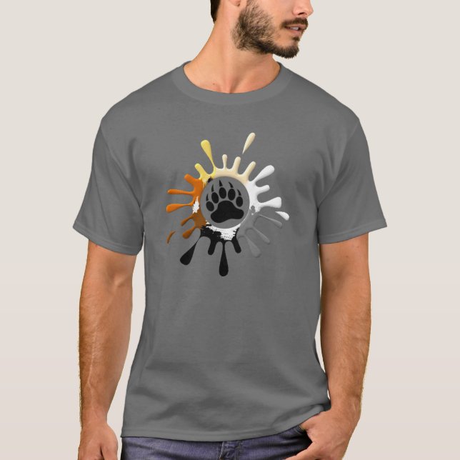 HBTQ Björnstolt Pridefärger Splash Björn Tass T-shirt (Framsida)
