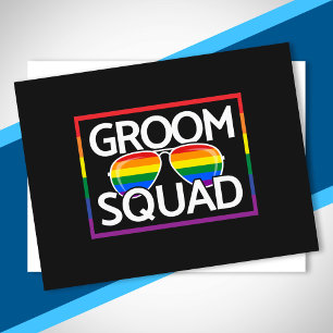 HBTQ Bröllop Gay Pride Matchande Brudgum Squad Vykort