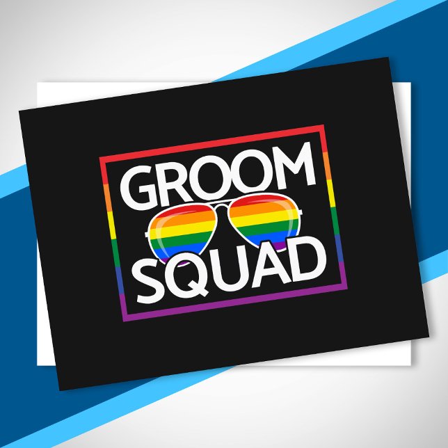 HBTQ Bröllop Gay Pride Matchande Brudgum Squad Vykort (Skapare uppladdad)