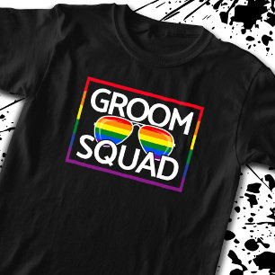 HBTQ Bröllop Homoprovda Matchande Brudgumssällskap T Shirt