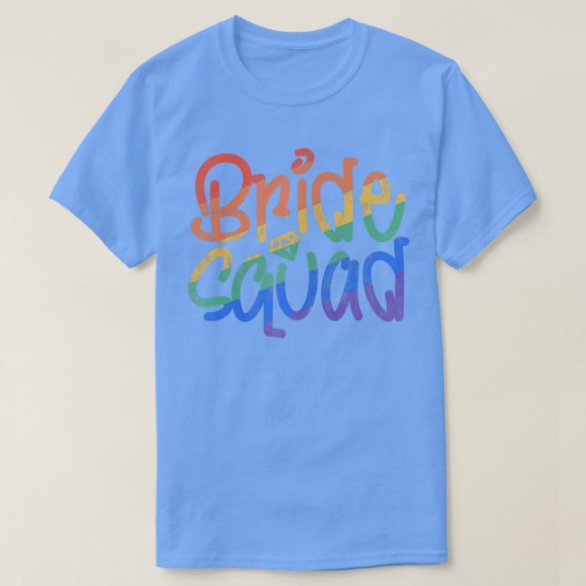 HBTQ Bröllop Sängvätning Brud Trupp T Shirt (Design framsida)