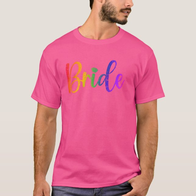 HBTQ Bröllopsfest Brud T-Shirt Sällskapsdamer (Framsida)