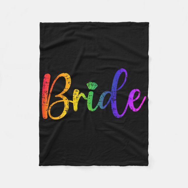 HBTQ Bröllopsfest Brud T-Shirt Sällskapsdamer Fleecefilt (Framsidan)