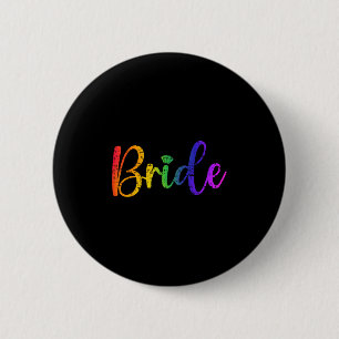 HBTQ Bröllopsfest Brud T-Shirt Sällskapsdamer Knapp