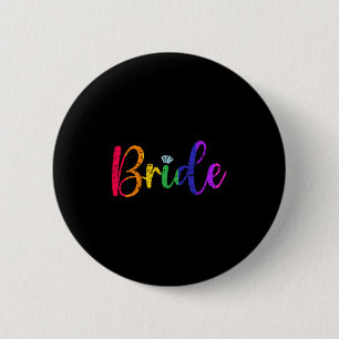 HBTQ Bröllopsfest Brud T-Shirt Sällskapsdamer Knapp