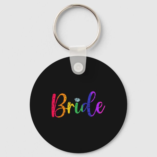 HBTQ bröllopsfest brud T-shirt Sällskapsdamer Nyckelring (Framsida)