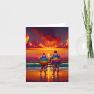HBTQ-dagen på stranden kärlek är kärlek regnbågar Tack Kort