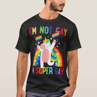 HBTQ Enhörning Super Gay Pride HBTQ Allierad Regnb T Shirt