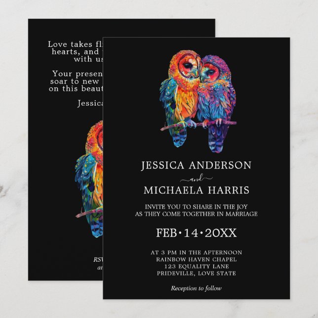 HBTQ Evig Enighet bröllop Inbjudningar (Fram/baksida)