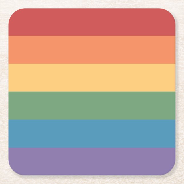 HBTQ-fana Heathered Fyrkant Underlägg Papper Kvadrat (Framsidan)
