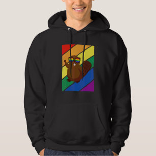 Hbtq Flag Gay Pride Månad Regnbåge Bäver Med Hbt Hoodie
