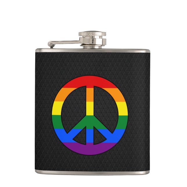 HBTQ-flagg fredstecken Flask Fickplunta (Framsidan)