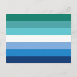 Hbtq-flagga för homosexuella män (azurblå) vykort