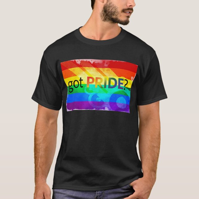 Hbtq-flagga med texten 'Got Pride' T Shirt (Framsida)