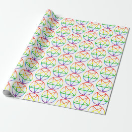 hbtq-flagga pentagram regnbåge presentpapper