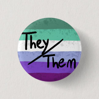 Hbtq-flagga pronomenpin they/them knapp