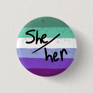 Hbtq-flagga pronomenpinne hon/henne knapp
